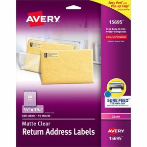 Avery  Laser Labels, Return Address, 2/3"x1-3/4", 600/PK, Matte CL