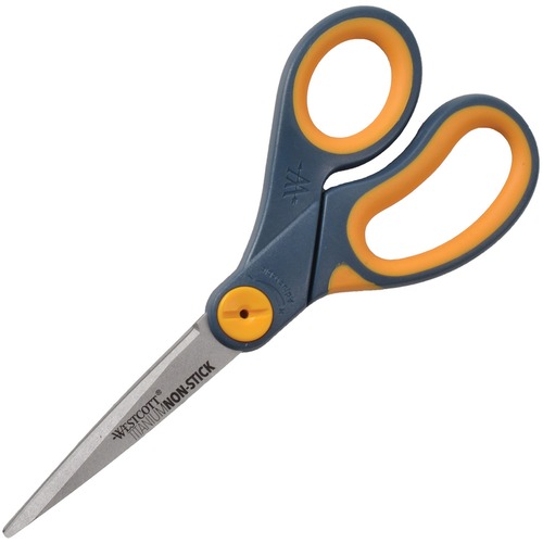 Acme United Corporation Scissors, Titanium Bonded, 8" Straight, Gray/Yellow