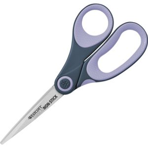 Acme United Corporation  Scissors, Titanium Bonded, 8"L, Straight, Gray/Purple