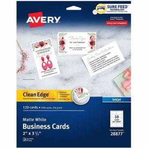 Avery  Business Cards,Inkjet,2-SIded,3-1/2"x2",120/PK,5PK/CT, WE