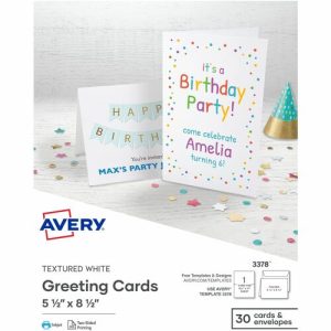 Avery  Greeting Cards,w/Envelopes,8-1/2"x5-1/2",30/PK,6PK/CT,WE