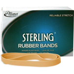 Alliance Rubber Company Rubber bands, Size 107, 1-Lb., 7"x5/8", 50/BX, Natural