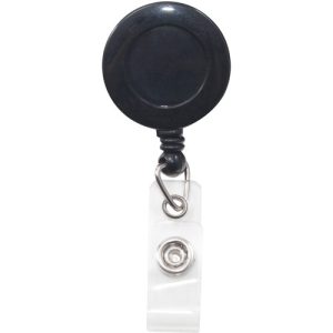 Advantus Corp.  Swivel ID Badge Reel,Clip-On,Retractable,30" Ext,12/PK,BK