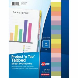 Avery  Tab Sheet Protectors, 8 Tab/ST, 8-1/2"x11", Clear