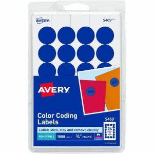 Avery  Removable Labels, 3/4" Round, 1008/PK, Dark Blue