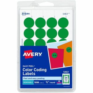 Avery  Removable Labels, 3/4" Round, 1008/PK, Green