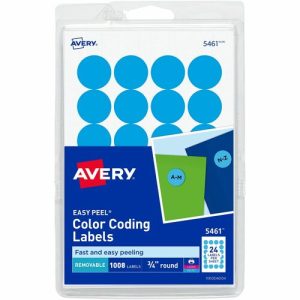 Avery  Removable Labels, 3/4" Round, 1008/PK, Light Blue