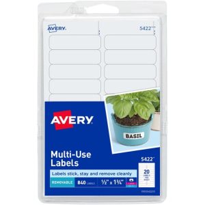 Avery  Removable Multipurpose Label,1/2"x1-3/4",840/PK,White