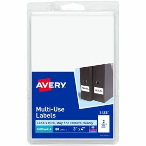 Avery  Removable Multipurpose Label,3"x4",80/PK,White