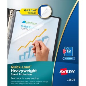 Avery  Quick Load Sheet Protectors,50/BX,8-1/2"x11",Nonglare