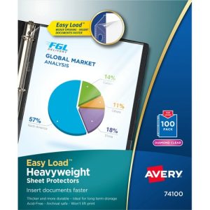 Avery  Sheet Protector, Hvyweight,11"x8-1/2", 100/BX, Clear