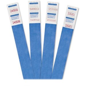 Advantus Corp.  Wrist Band, Numbered, 3/4"x9-3/4", 500/PK, Blue
