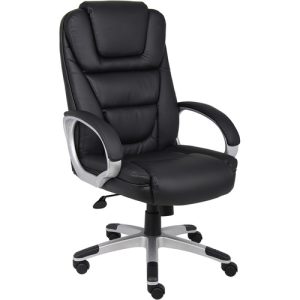 Boss Office Products  Chair,Executive,HighBack,LeatherPlus,27"x28"x45",BK