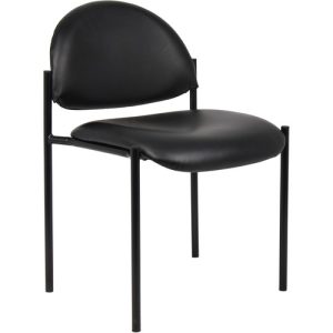 Boss Office Products Chair,Stacking,Armless,Vinyl,20"x23"x30.5",BK