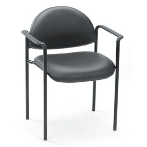 Boss Office Products Chair,w/Arms,Vinyl,23.5"x23"x30.5",BK