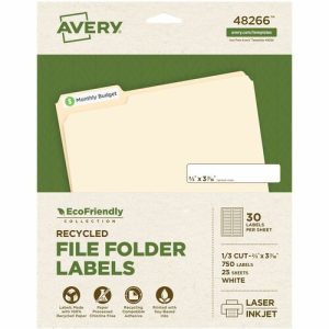 Avery  Labels, Mailing, 2/3"x3-7/16", 750/PK, White