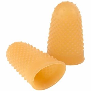 ACCO Rubber Finger Tips, Medium, 11/16" Diameter, 1 DZ, Amber