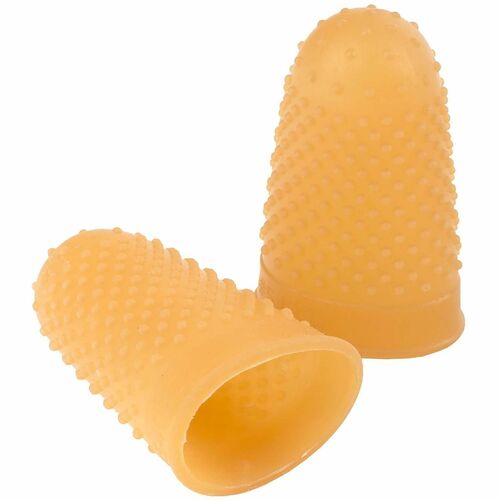 ACCO Rubber Finger Tips, Medium, 11/16" Diameter, 1 DZ, Amber