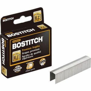 Bostitch (Stanley Bostitch)  PowerCrown Staples, 1/2"W,100/ Strip, 1000/BX, Silver