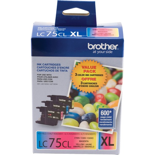 Brother Ink Cartridges, 600 Page Yield, 3/PK, Magenta/YW/Cyan