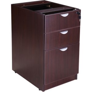 Boss Office Products  Pedestal, Full, Box/Box/File, 16"Wx22"Dx28-1/2"H, Mahogany