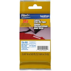 Brother  Fabric Iron-On Tape, 12mm, Navy Blue/White