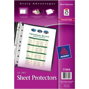 Avery  Sheet Protectors,Heavywt,7HP,5-1/2"x8-1/2", 25/PK,CL