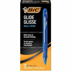 Bic  Ballpoint Pens, Retractable, 1.6mm, Blue ink/barrel