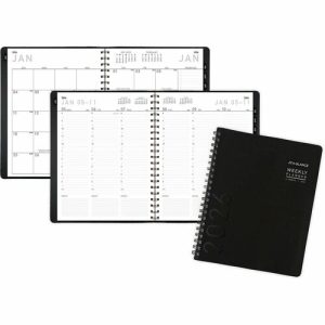 AT-A-GLANCE  Planner, Wkly/Mthly, 12Mth, Jan-Dec, 8-1/4"x11", Black