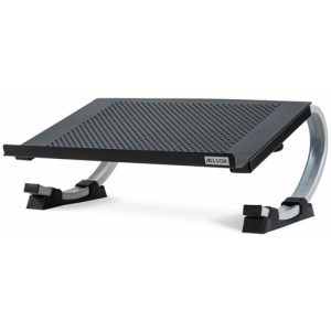 Allsop  Laptop/Monitor Stand, Redmond, Adj Curve, 40lbs Cap, BK/SR