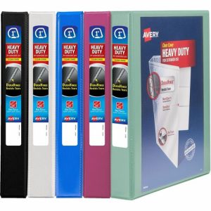 Avery  View Binder, DuraHinge, 1" Capacity, 8-1/2"x11",12/CT,AST