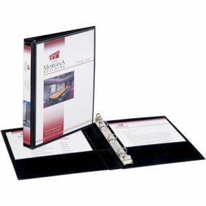 Avery  View Binder, Gap Free Rings, 1/2" Cap, 5-1/2"x8-1/2", Black