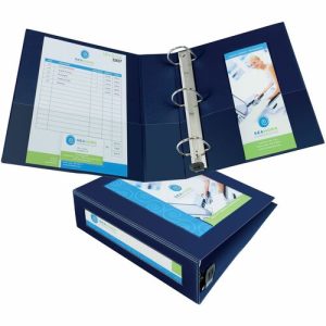 Avery  View Binder, Locking Rings, 3", 8-1/2", 11", Navy BE