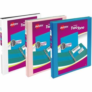 Avery  View Binder, 2-Tone, 1/2" Cap, f/8-1/2"x11" Sht, 12/CT AST