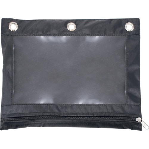 Advantus Corp. Binder Pouch, Clear Front, Zipper Closure, 7.38"x10", Black