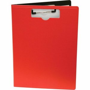 Baumgartens Portfolio Clipboard, 1/2" Cap, Vertical, Ltr, Red