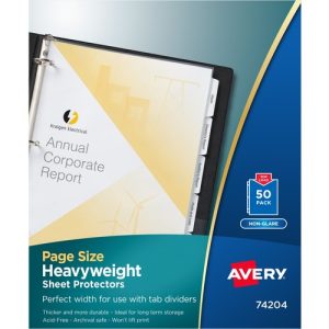 Avery  Sheet Protectors,3 HP,Heavyweight,11"x8-1/2",50/BX,Nonglare