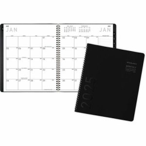 AT-A-GLANCE  Desk Monthly Appt Book, Textured, 2PPM, 9"x11", Black