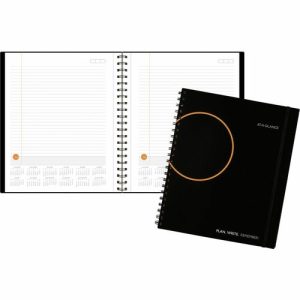 AT-A-GLANCE  Planning Notebook Lined w/Cal,12Mth Jan-Dec,9-1/4"x11",BK
