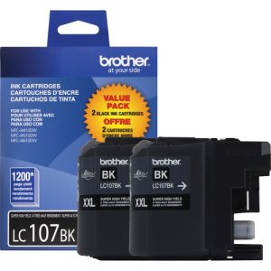 Brother  Ink Cartridge, HY, 1200 Page Yield, 2/PK, Black