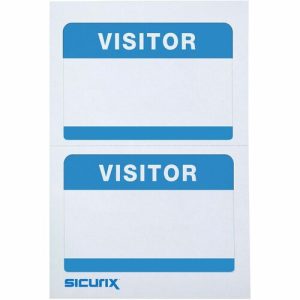 Baumgartens  Visitor Badge, 100/BX, White/Blue
