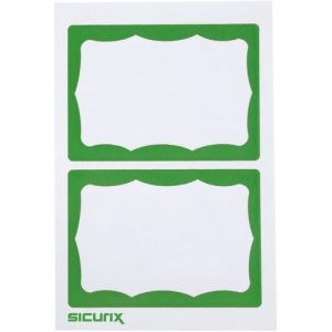 Baumgartens  Visitor Badges, Green Border, 3-1/2"x2-1/4", 100/BX, WE/GN