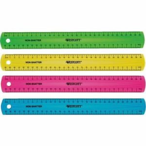 Acme United Corporation Ruler, Non-Shatter, Antimicrobial, Transparent, 12"L, AST