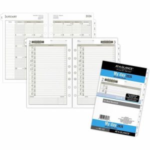 AT-A-GLANCE  Calendar Refill,7HP,Daily,12 Mths,Jan-Dec,5-1/2"x8-1/2",WE