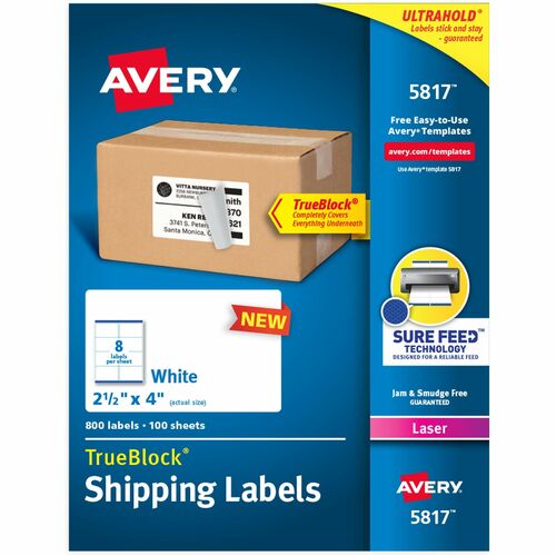 Avery Labels,Laser,Shipping,Permanent,2-1/2"x4",800/PK,WE