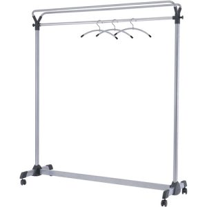 Alba, Inc  Mobile Garment/Coat Rack, w/ Upper Shelf, 59"x19"x66", SR