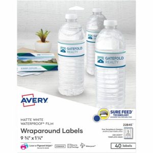 Avery  Labels, Water-resistant, Wraparound, 9-3/4"x1-1/4", 40/PK,WE