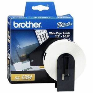 Brother Multipurpose Labels, f/QL, 2-1/10"x2/3", 400/RL, WE