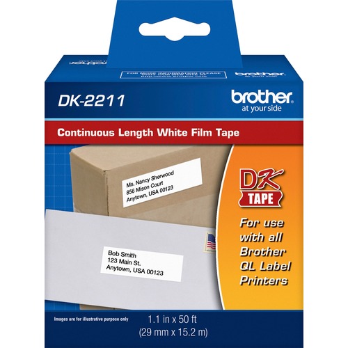 Brother Continuous Tape Roll, Film, Med-Width, 1-1/7"x50',White
