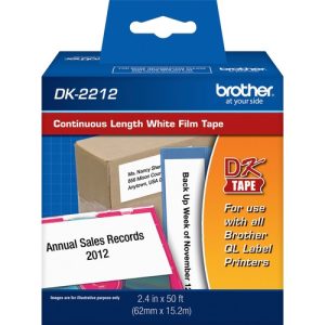 Brother Continuous Tape Roll, Film, Wide, 2-1/2"x50', White